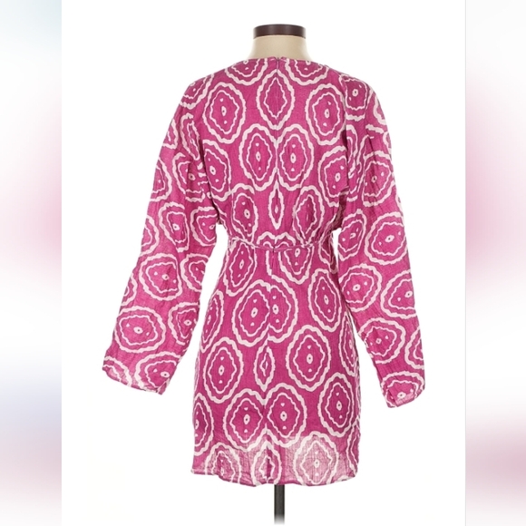 Zara Pink Paisley Mini Dress S $50 Retail - Picture 4 of 7